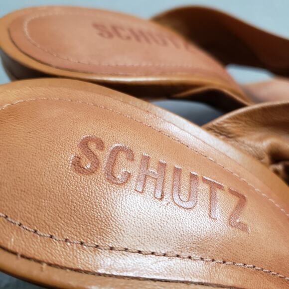 Schutz Willow Sandal Heels in Miele Size 7 SCHU-WZ1366 Brown Twist‎ Knot - Picture 8 of 11